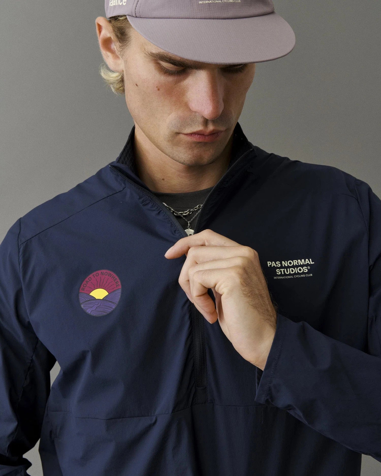 PAS NORMAL STUDIOS Balance Half Zip Jacket - Navy - Image 5