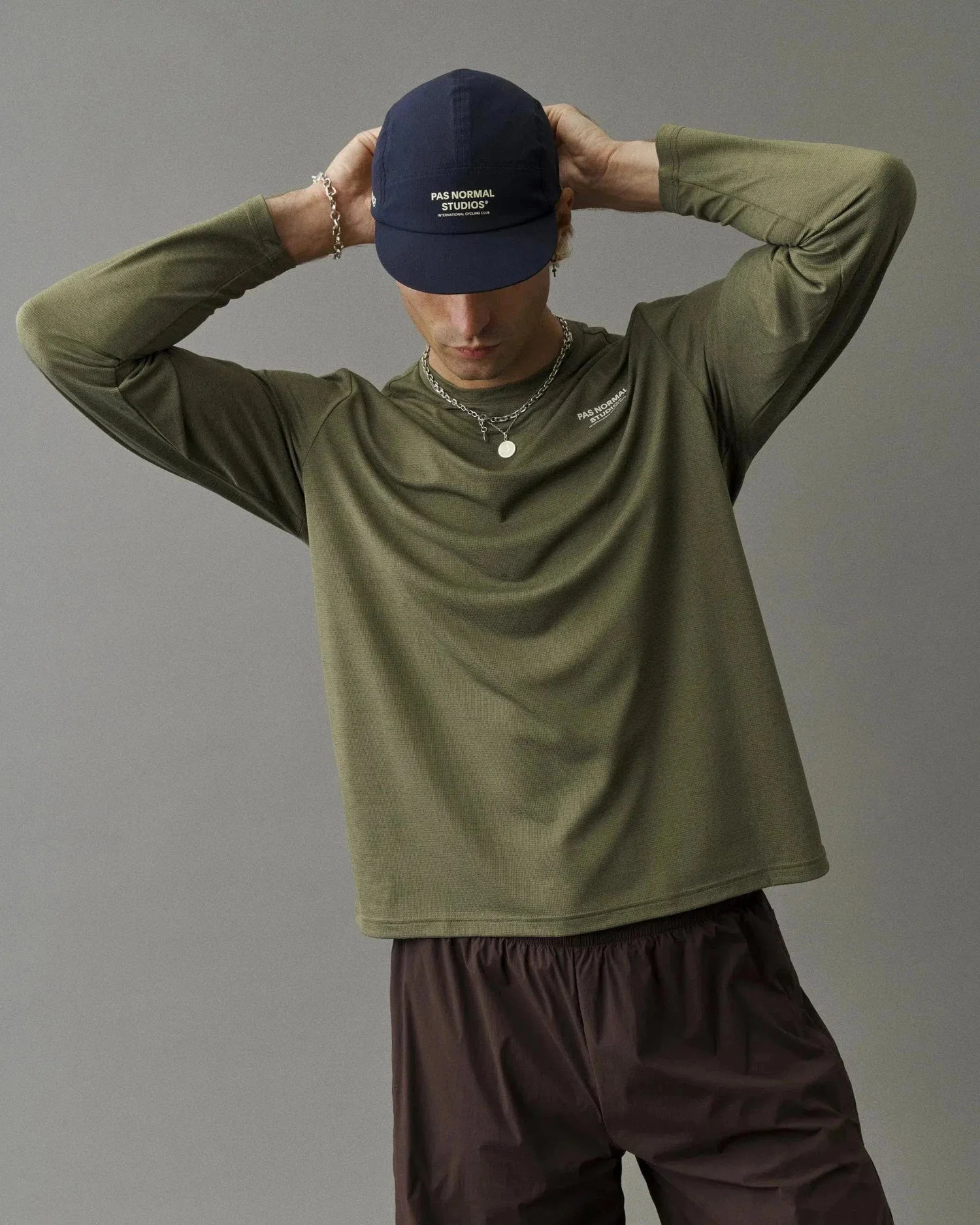 PAS NORMAL STUDIOS Balance Long Sleeve Tshirt - Olive Grey - Image 5
