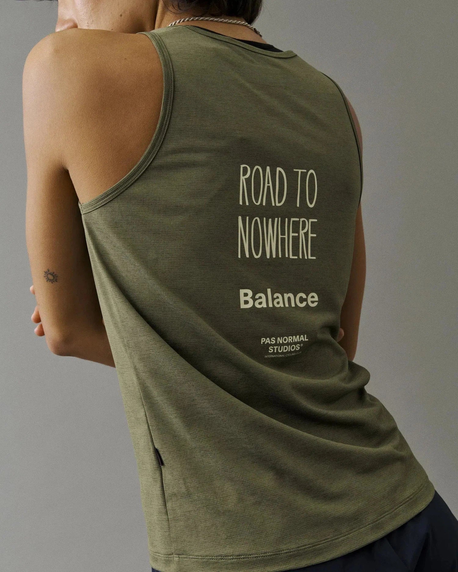 PAS NORMAL STUDIOS Balance Sleeveless Women Top - Olive Grey - Image 6