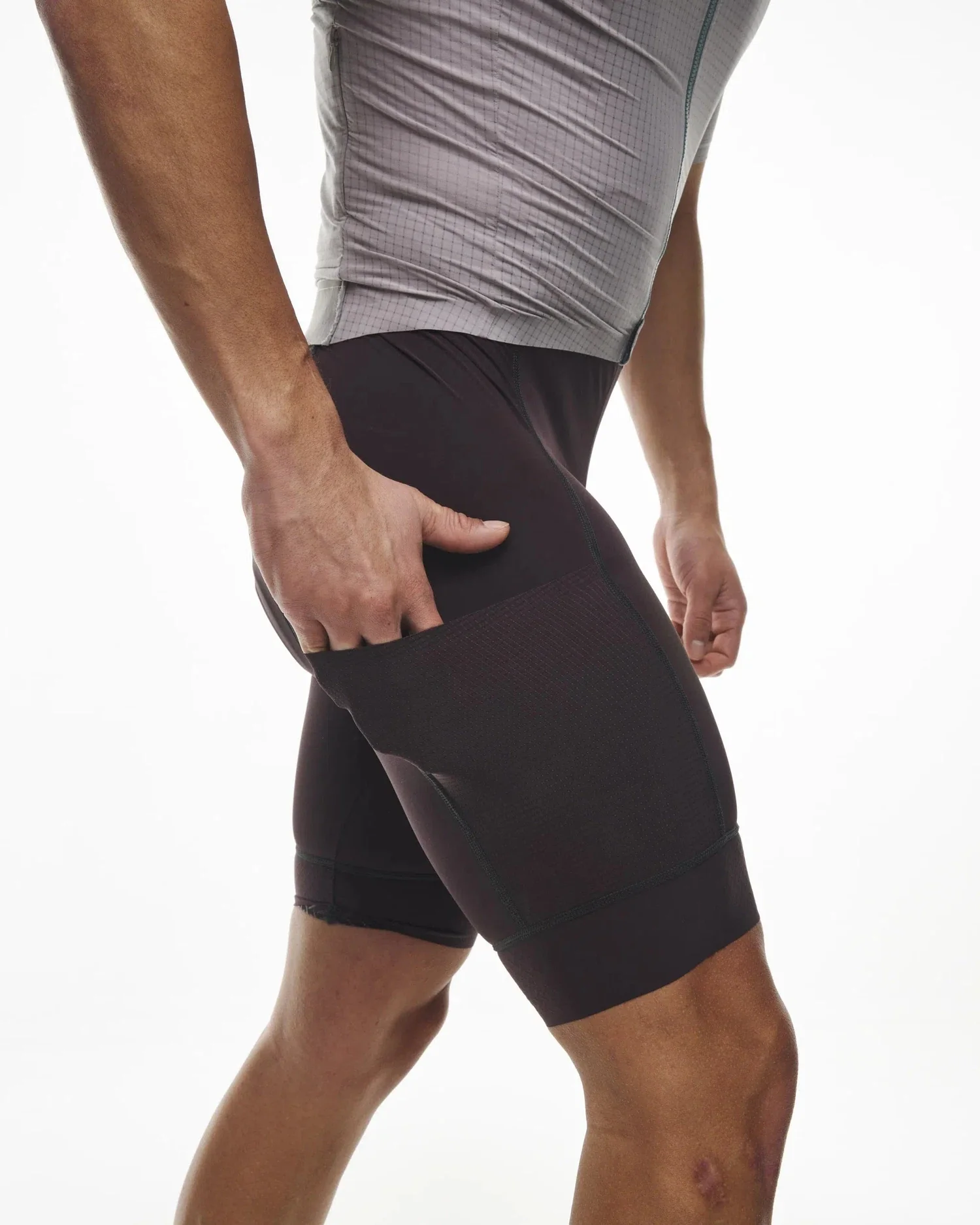 PAS NORMAL STUDIOS ESCAPISM Light Bib Shorts - Dark Red - Image 4