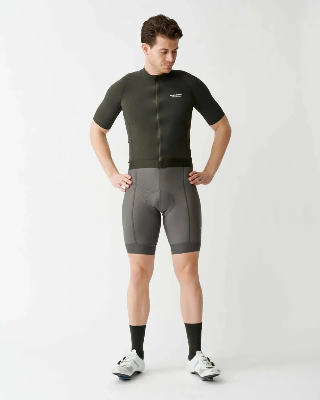 PAS NORMAL STUDIOS Essential Bib Shorts - Dark Grey - Image 4
