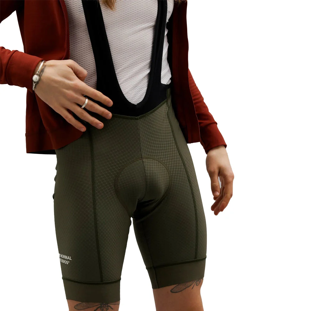 PAS NORMAL STUDIOS Essential Bib Shorts - Olive Green - Image 4