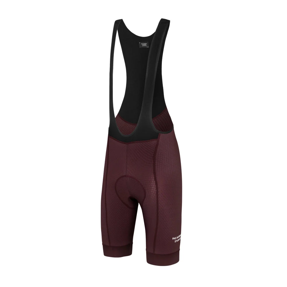PAS NORMAL STUDIOS Essential Bibs Shorts SS23 - Burgundy - Image 3