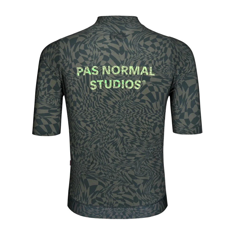 PAS NORMAL STUDIOS Essential Jersey - Check Olive Green - Image 2