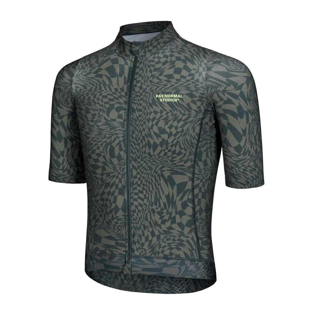 PAS NORMAL STUDIOS Essential Jersey - Check Olive Green - Image 3