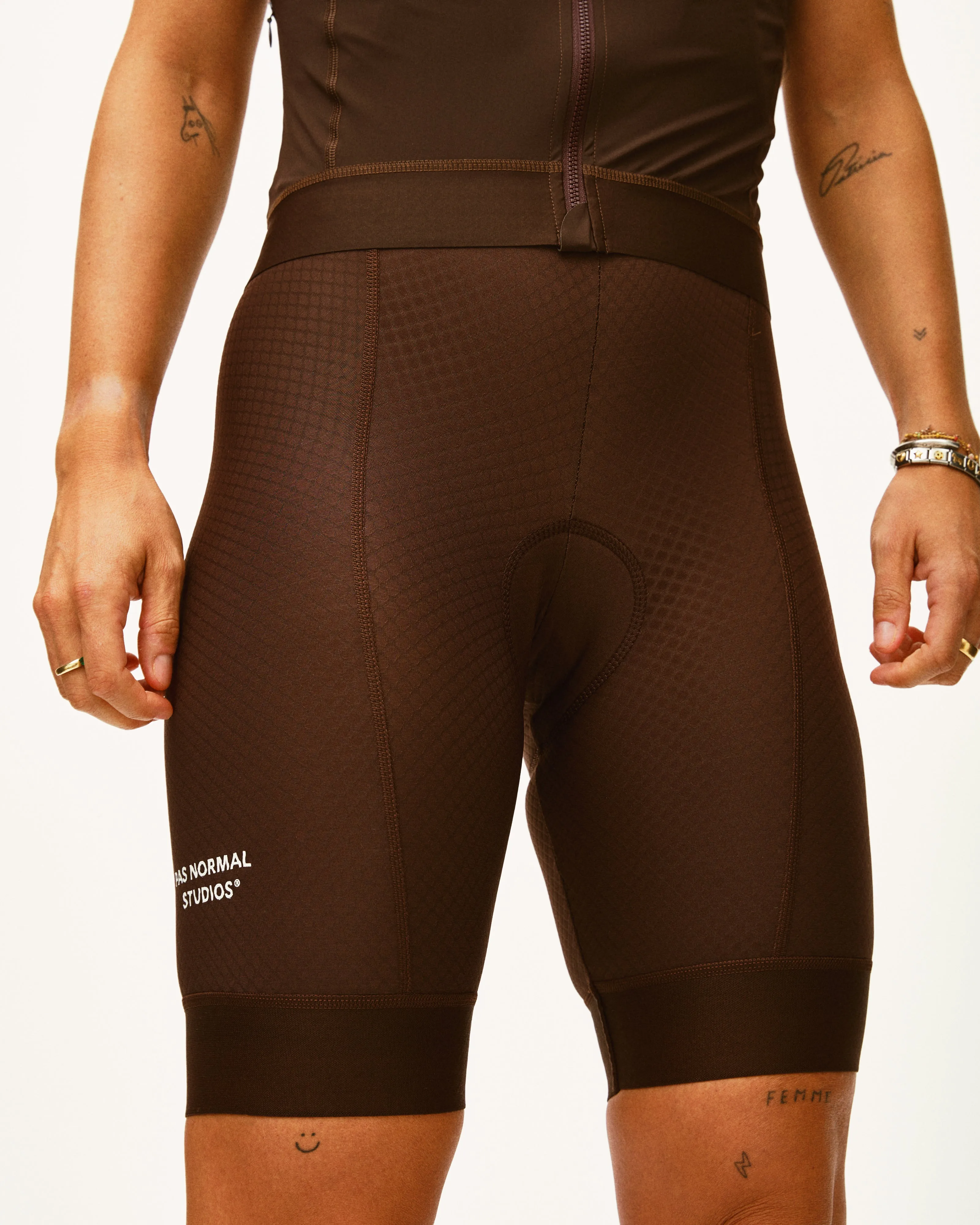 PAS NORMAL STUDIOS Essential Women Bib Shorts - Light Brown - Image 4
