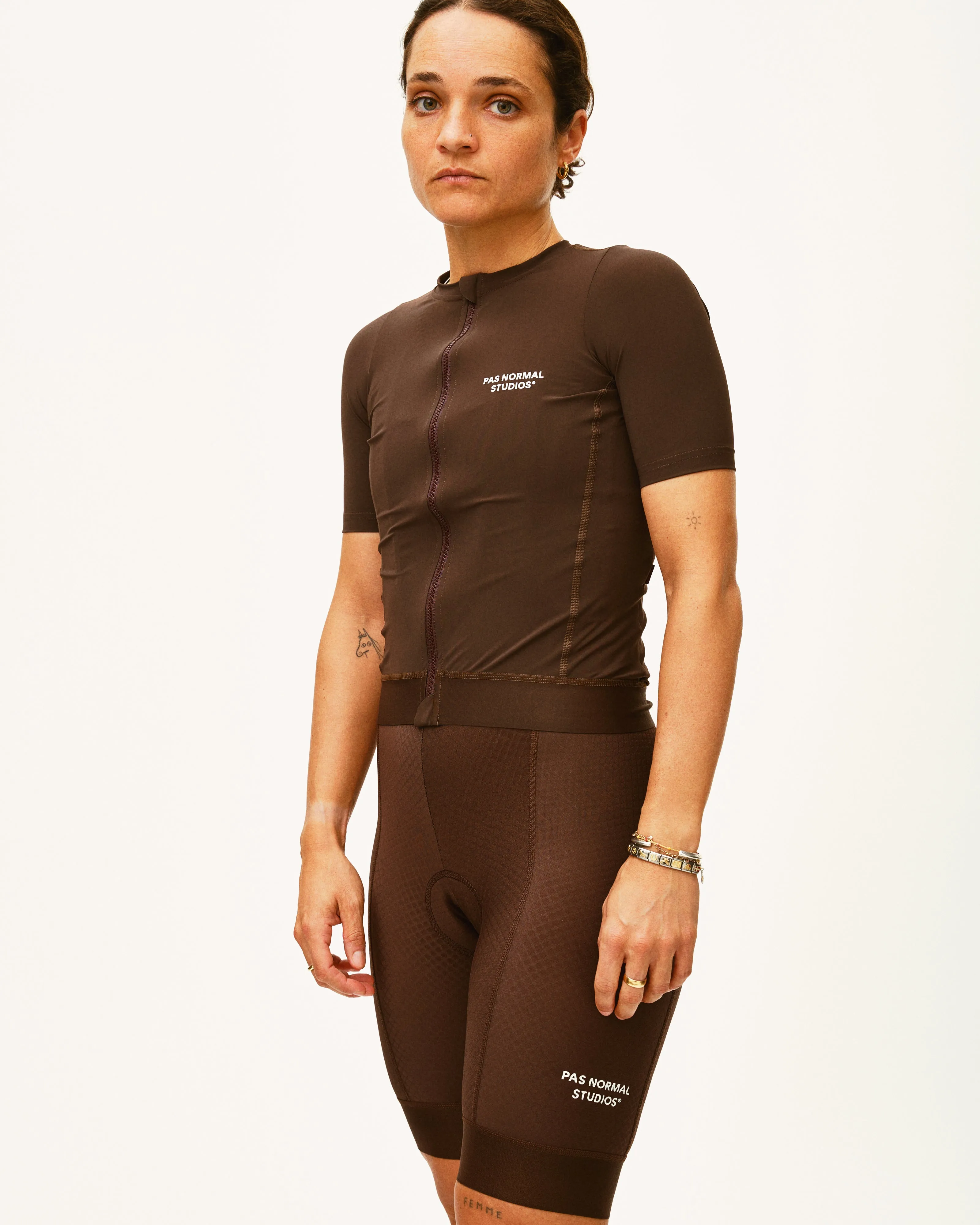 PAS NORMAL STUDIOS Essential Women Bib Shorts - Light Brown - Image 9