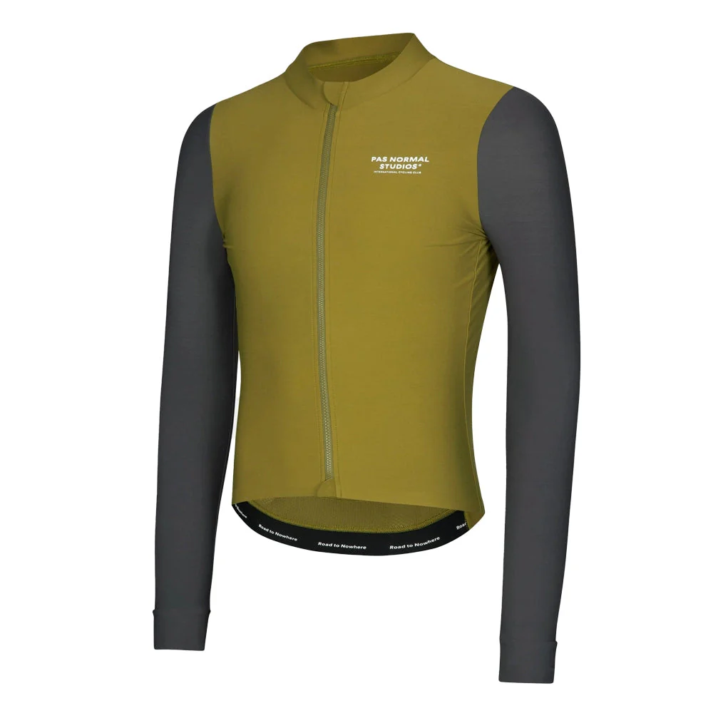 PAS NORMAL STUDIOS Mechanism Long Sleeve Jersey - Deep Grey/Green - Image 3