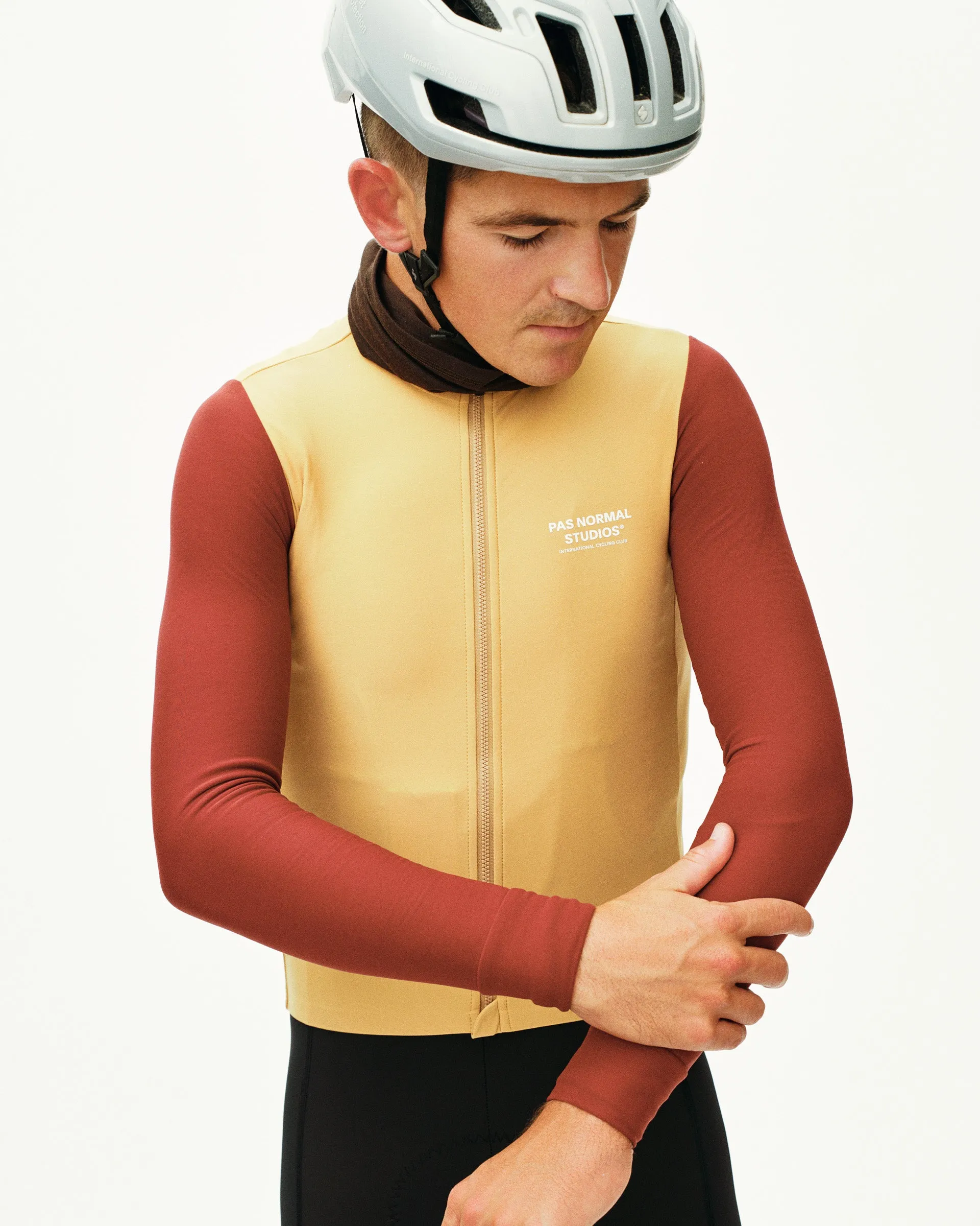 PAS NORMAL STUDIOS Mechanism Long Sleeve Jersey - Camel/Maroon - Image 3