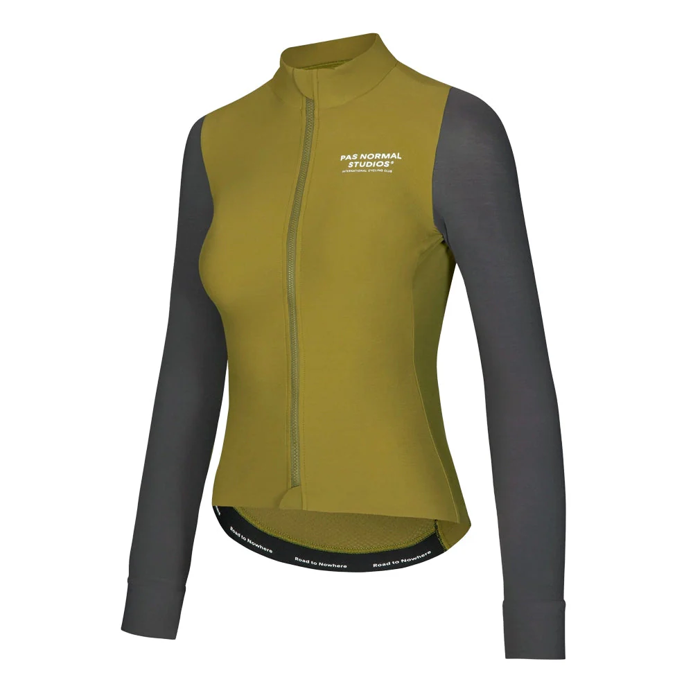 PAS NORMAL STUDIOS Mechanism Long Sleeve Women Jersey - Deep Grey/Green - Image 3