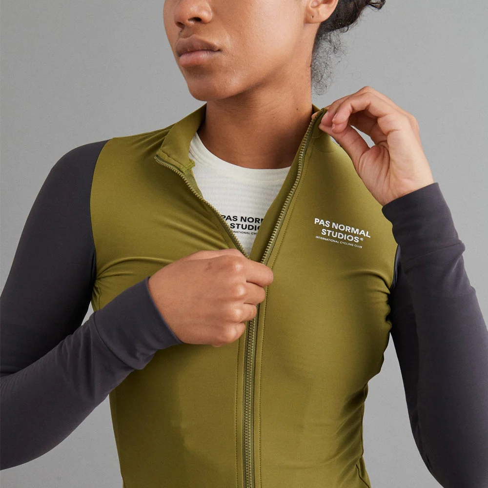 PAS NORMAL STUDIOS Mechanism Long Sleeve Women Jersey - Deep Grey/Green - Image 6