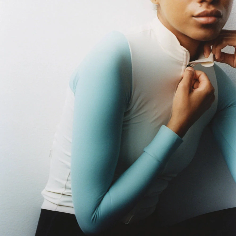 PAS NORMAL STUDIOS Mechanism Long Sleeve Women Jersey - Off White/Light Teal - Image 5