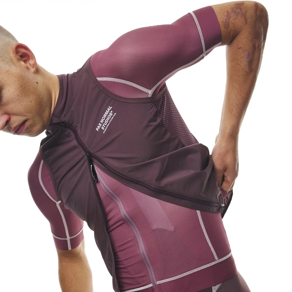 PAS NORMAL STUDIOS Mechanism Stow Away Gilet AW23 - Light Burgundy - Image 7