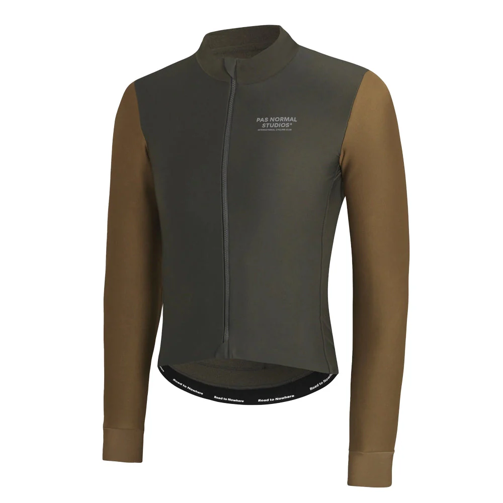 PAS NORMAL STUDIOS Mechanism Thermal Long Sleeve Jersey - Dark Olive/Army Brown - Image 3
