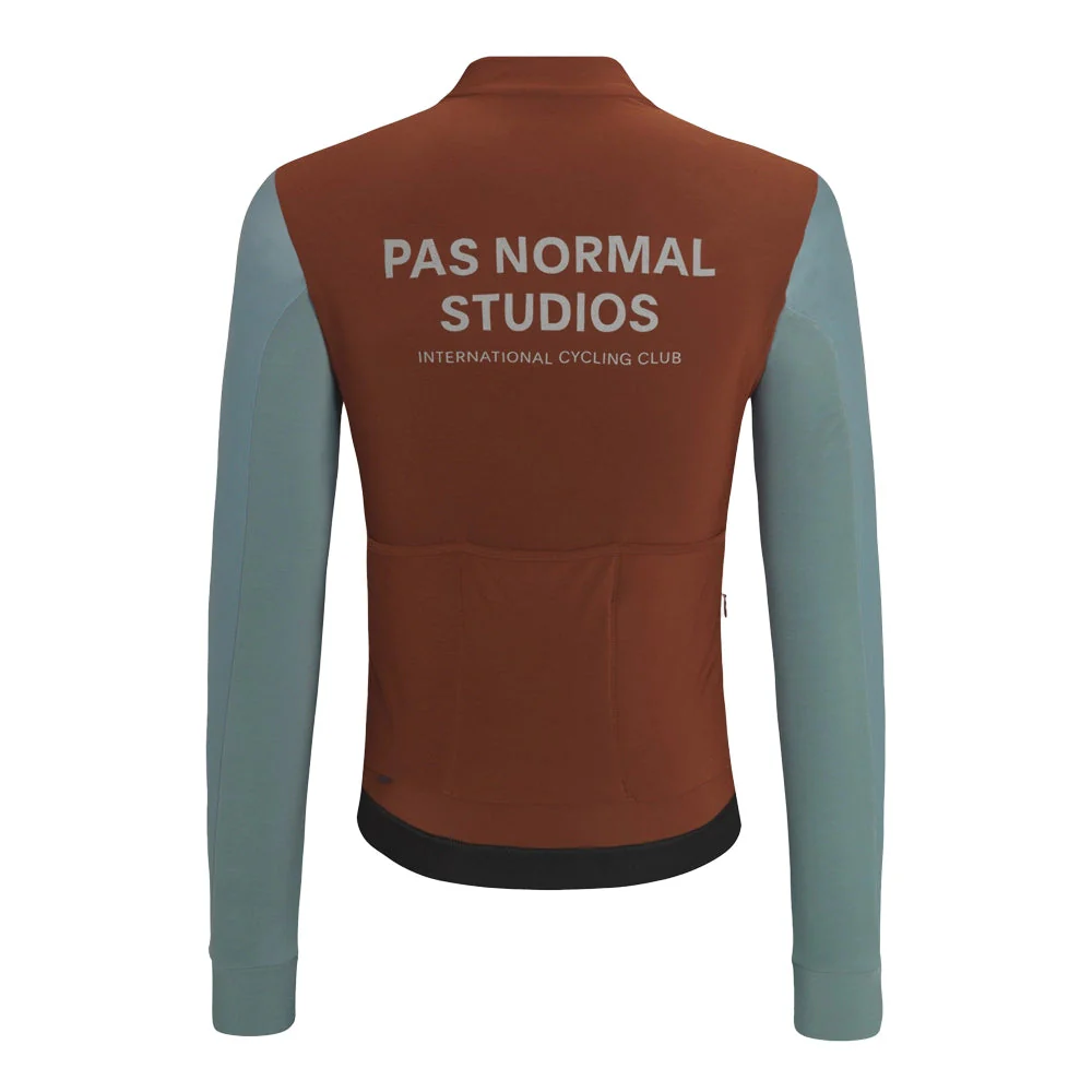 PAS NORMAL STUDIOS Mechanism Thermal Long Sleeve Jersey - Mahogany/Dusty Teal - Image 2