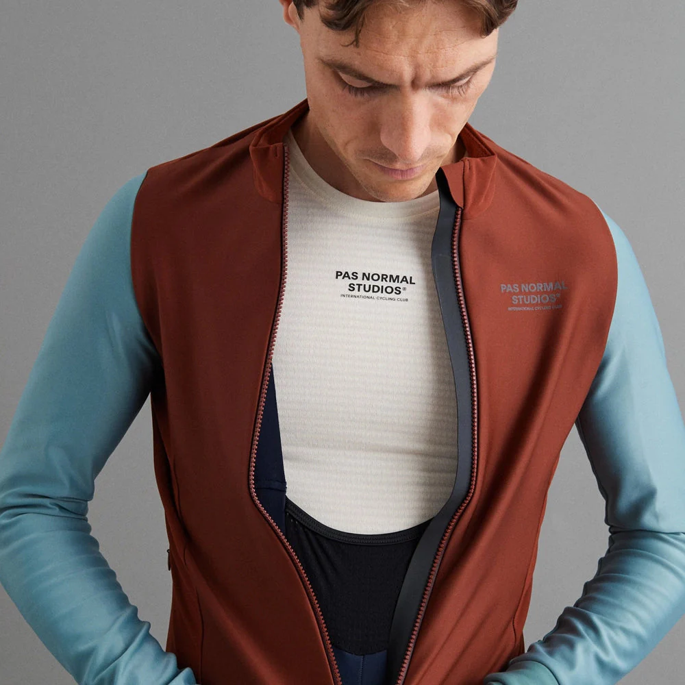 PAS NORMAL STUDIOS Mechanism Thermal Long Sleeve Jersey - Mahogany/Dusty Teal - Image 4
