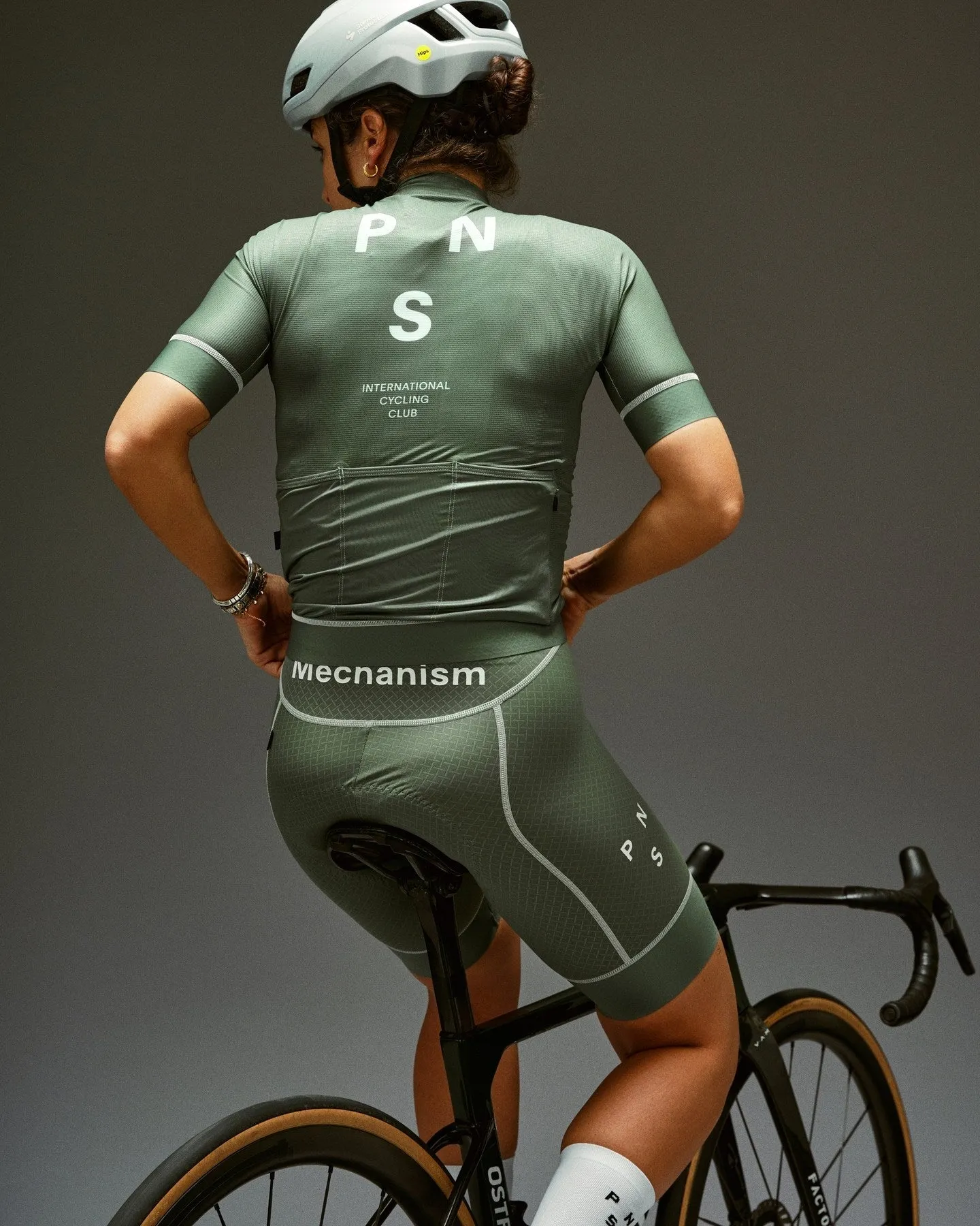 PAS NORMAL STUDIOS Mechanism Women Bib Shorts - Khaki Green - Image 6