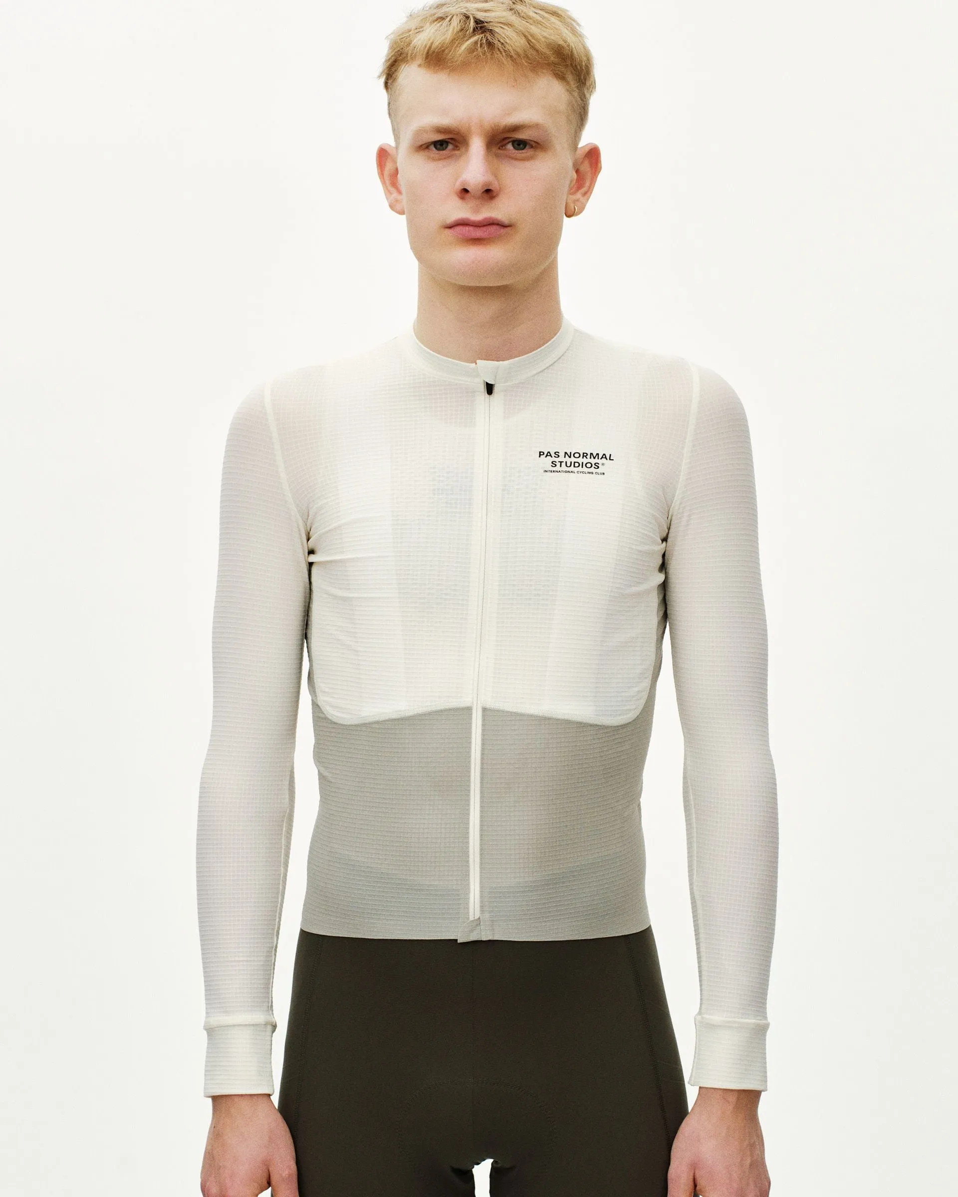 PAS NORMAL STUDIOS Men's Mechanism Pro Long Sleeve Jersey - Off White / Light Grey - Image 2
