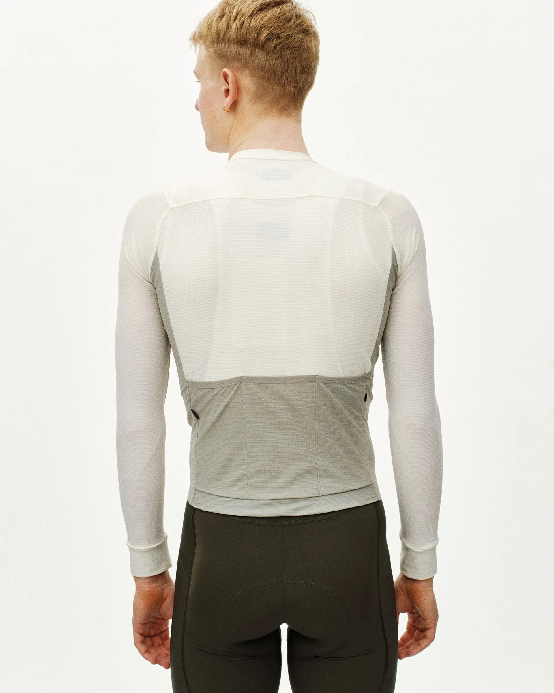PAS NORMAL STUDIOS Men's Mechanism Pro Long Sleeve Jersey - Off White / Light Grey - Image 4