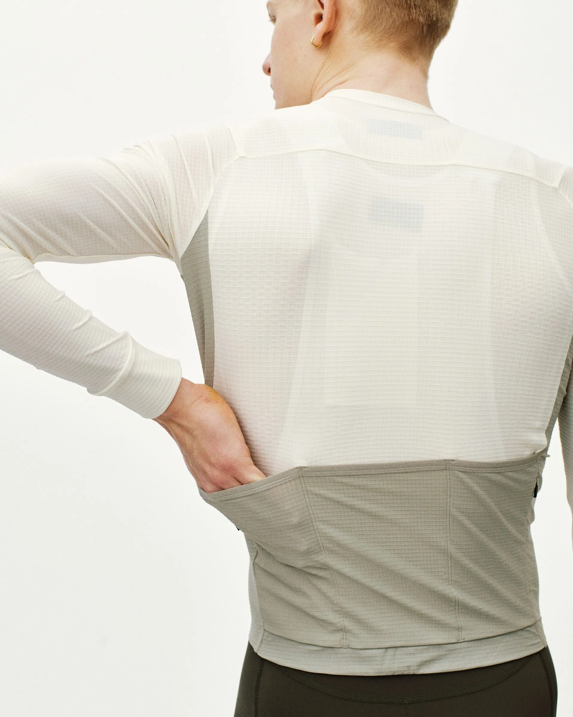 PAS NORMAL STUDIOS Men's Mechanism Pro Long Sleeve Jersey - Off White / Light Grey - Image 8