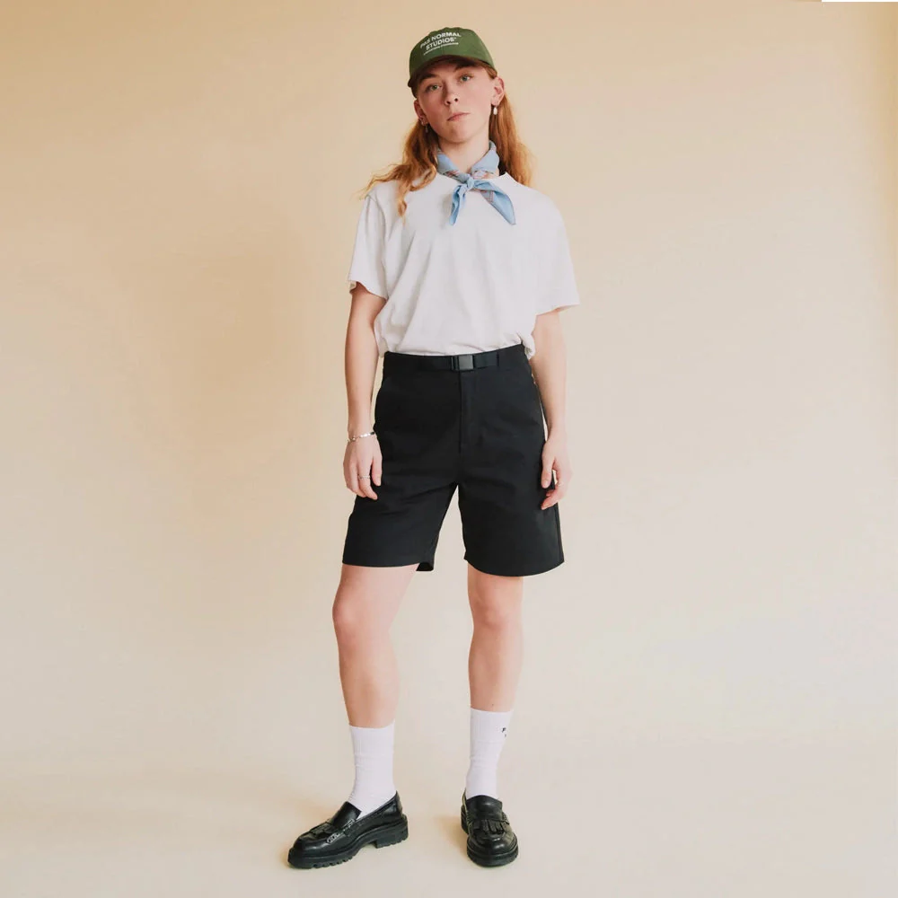 PAS NORMAL STUDIOS Off Race Cotton Twill Shorts - Black - Image 4