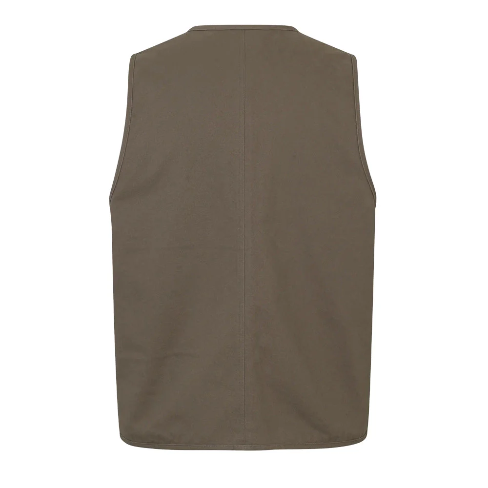 PAS NORMAL STUDIOS Off Race Cotton Twill Vest - Ash Brown - Image 2