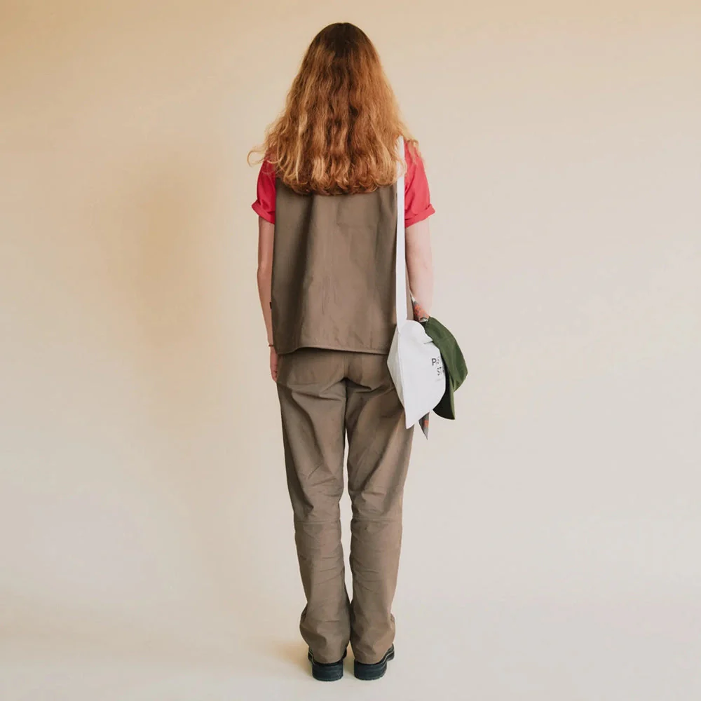 PAS NORMAL STUDIOS Off Race Cotton Twill Vest - Ash Brown - Image 5