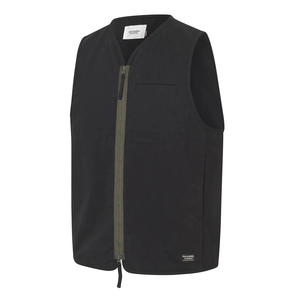 PAS NORMAL STUDIOS Off Race Cotton Twill Vest - Black - Image 3