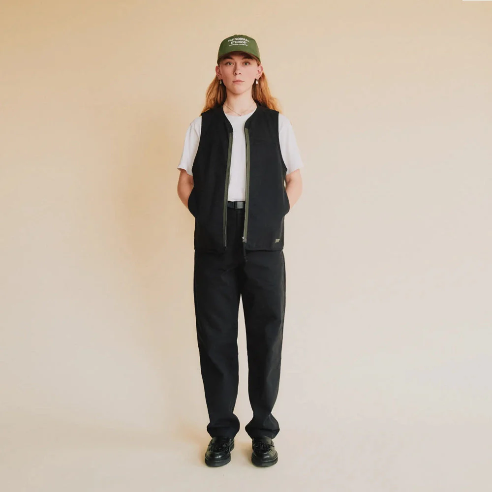 PAS NORMAL STUDIOS Off Race Cottton Twill Vest - Black - Image 4