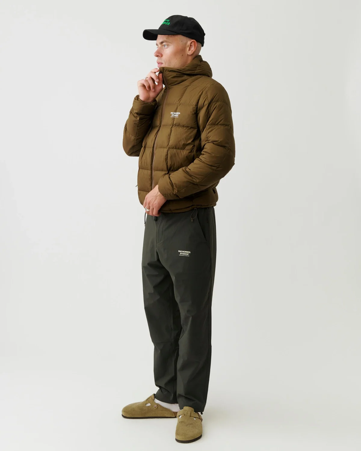 PAS NORMAL STUDIOS Off Race Down Jacket - Army Brown - Image 5