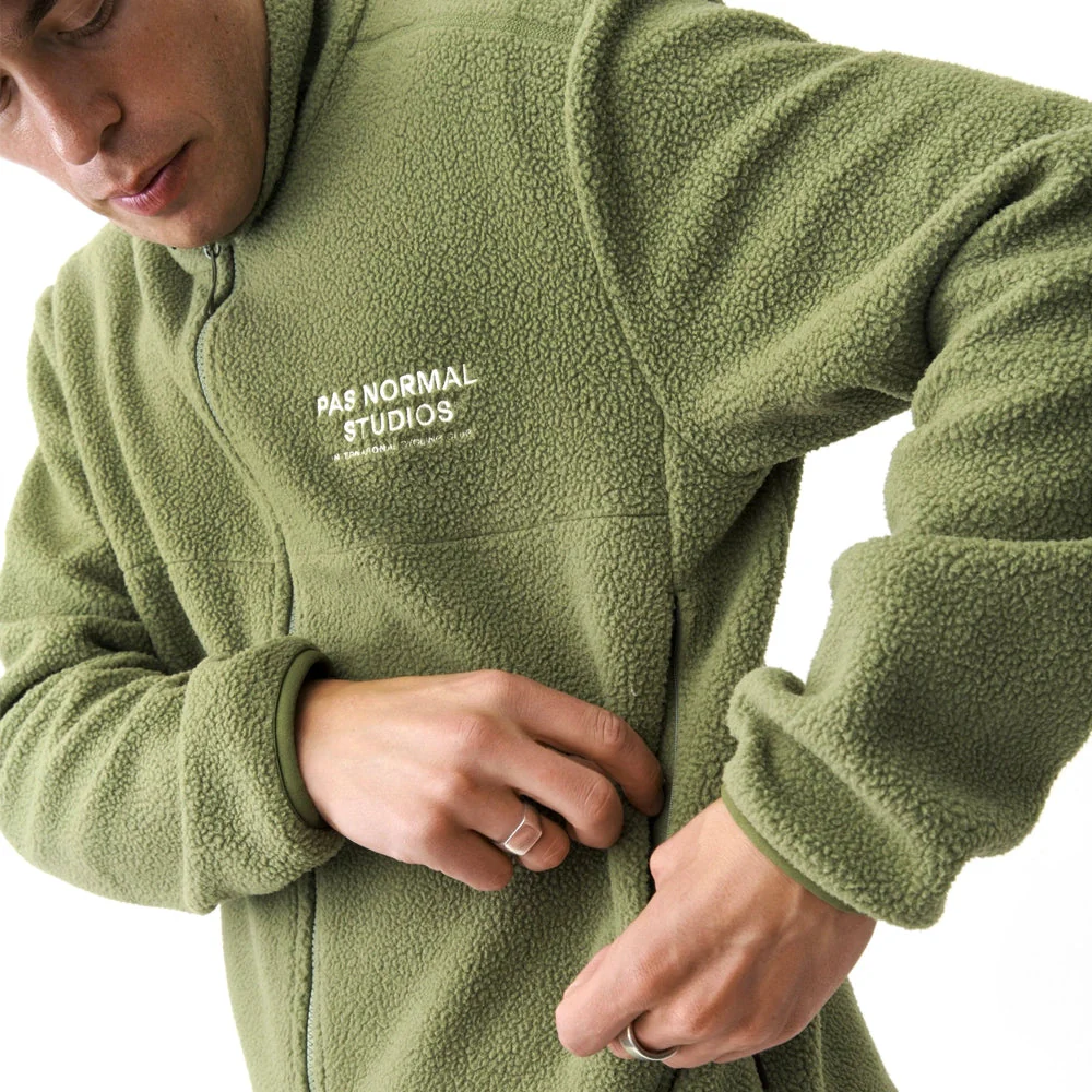 PAS NORMAL STUDIOS Off Race Fleece Jacket - Army Green - Image 4