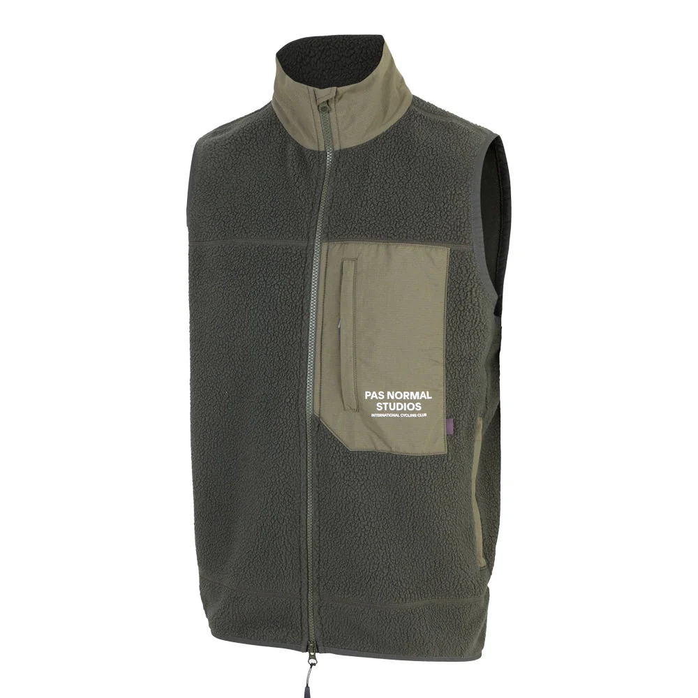 PAS NORMAL STUDIOS Off Race Fleece Vest - Dark Olive - Image 3
