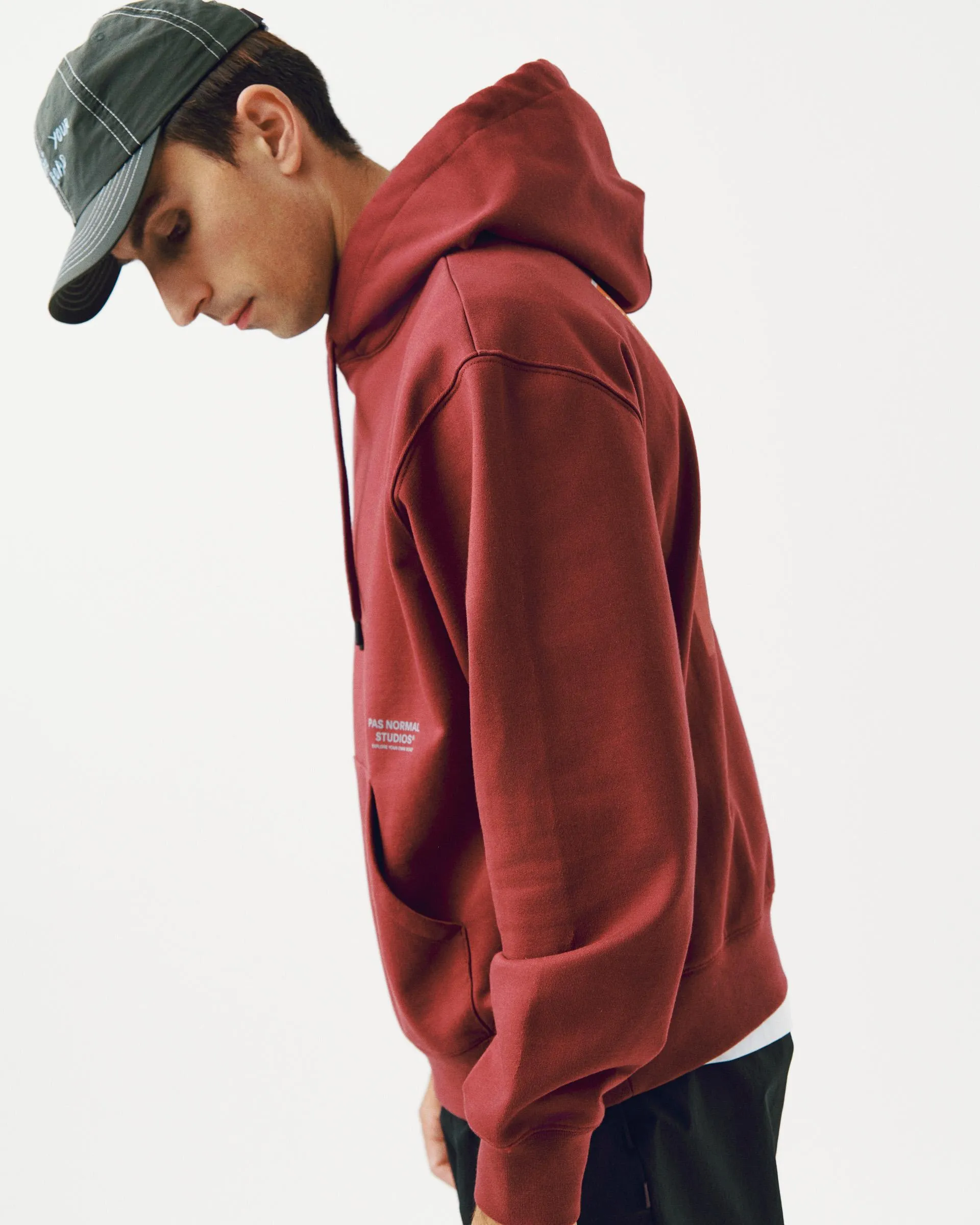PAS NORMAL STUDIOS Off Race Graphic Hoodie - Maroon - Image 5