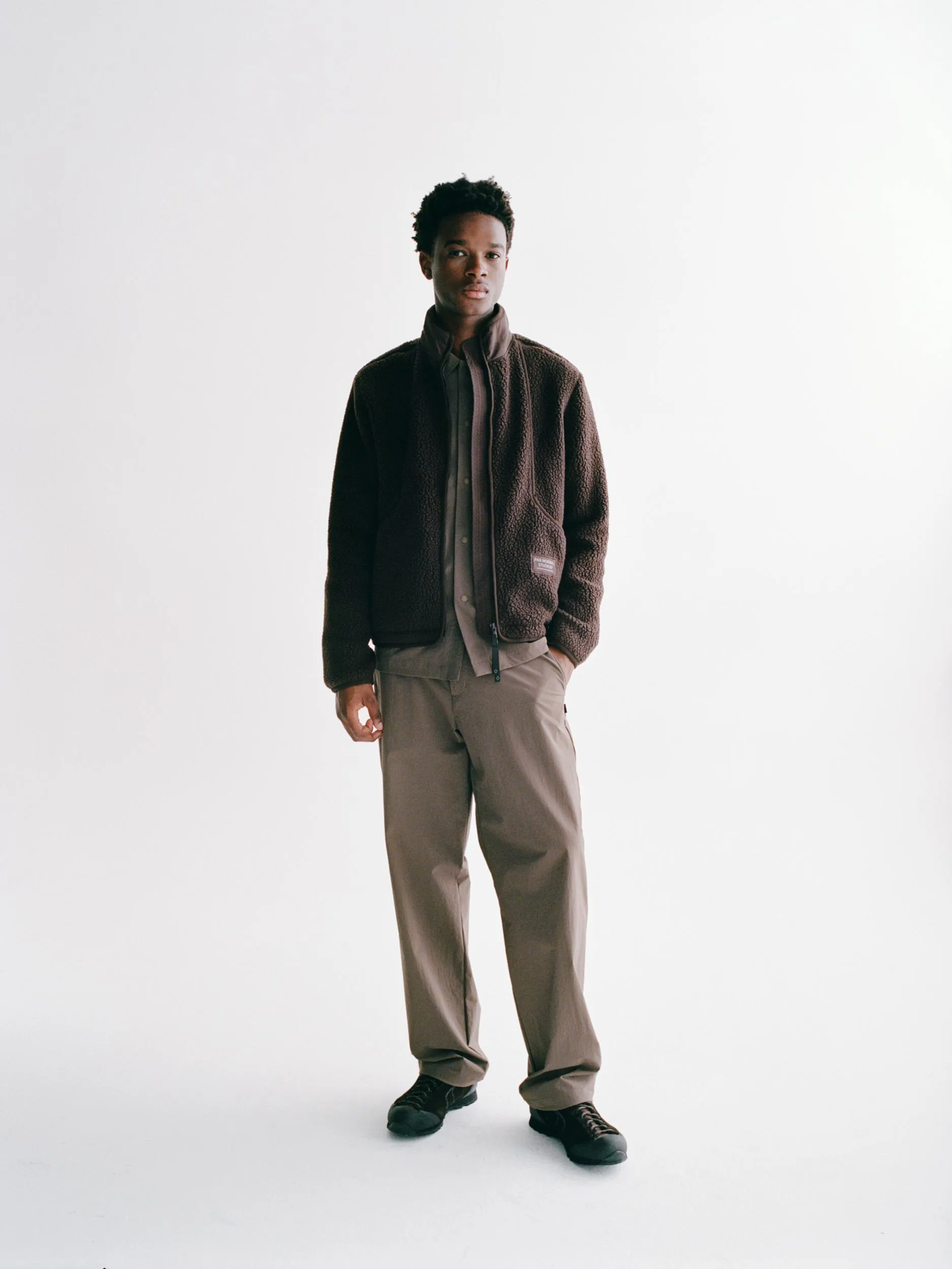 PAS NORMAL STUDIOS Off Race Pile Fleece Jacket - Light Brown - Image 5