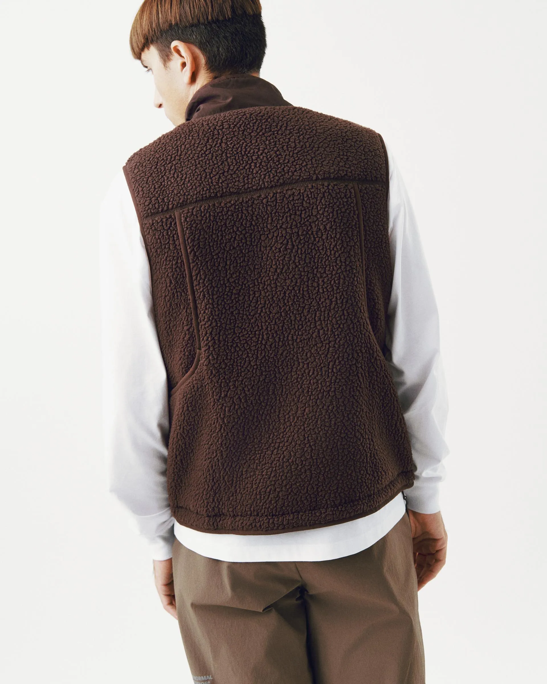 PAS NORMAL STUDIOS Off Race Pile Fleece Vest - Light Brown - Image 5