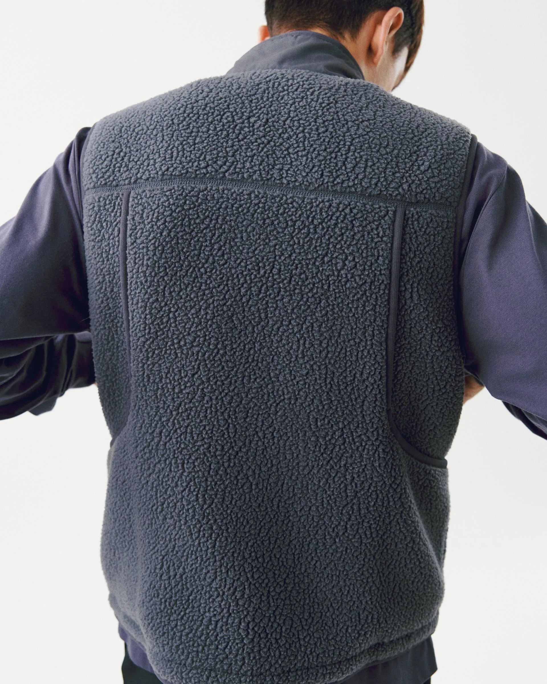 PAS NORMAL STUDIOS Off Race Pile Fleece Vest - Steel - Image 4