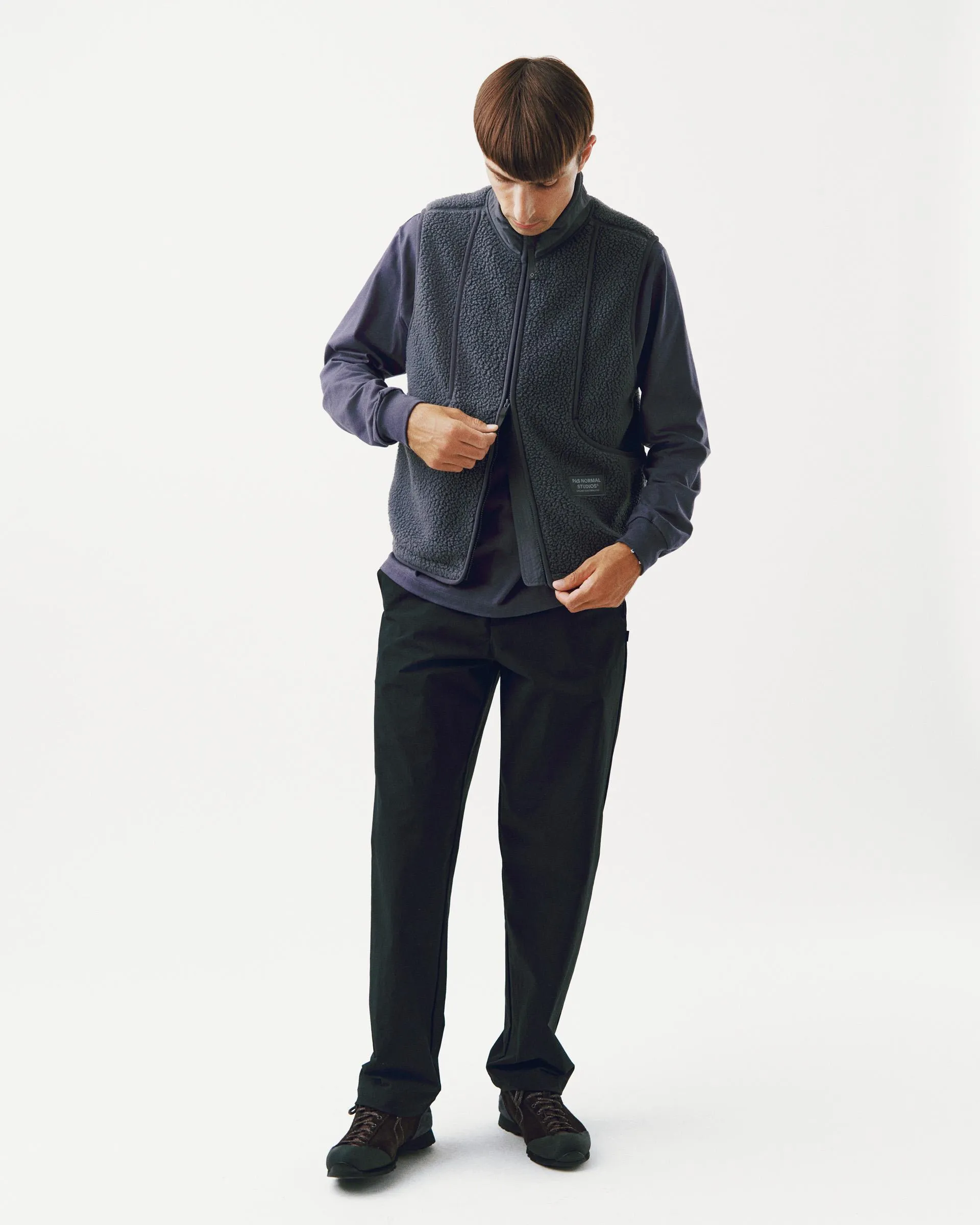 PAS NORMAL STUDIOS Off Race Pile Fleece Vest - Steel - Image 5