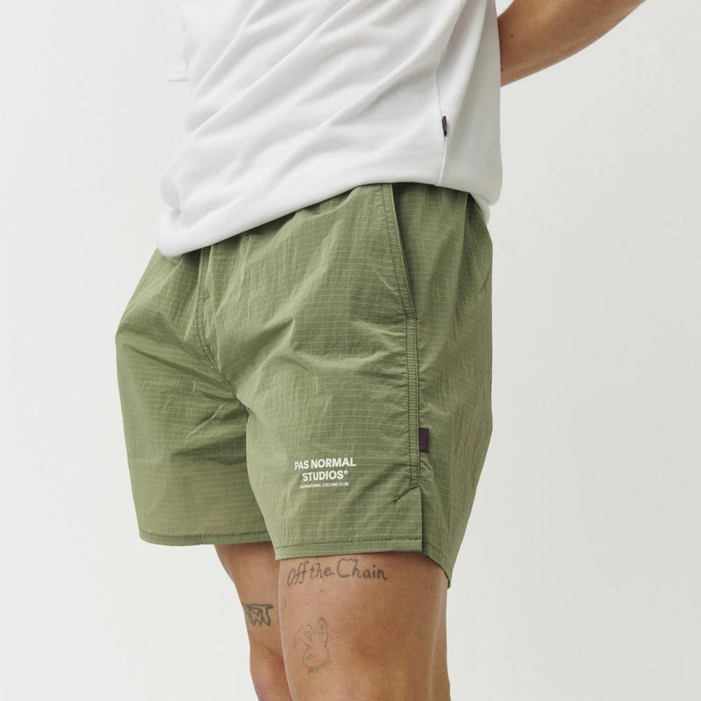 PAS NORMAL STUDIOS Off Race Ripstop Shorts - Army Green - Image 4
