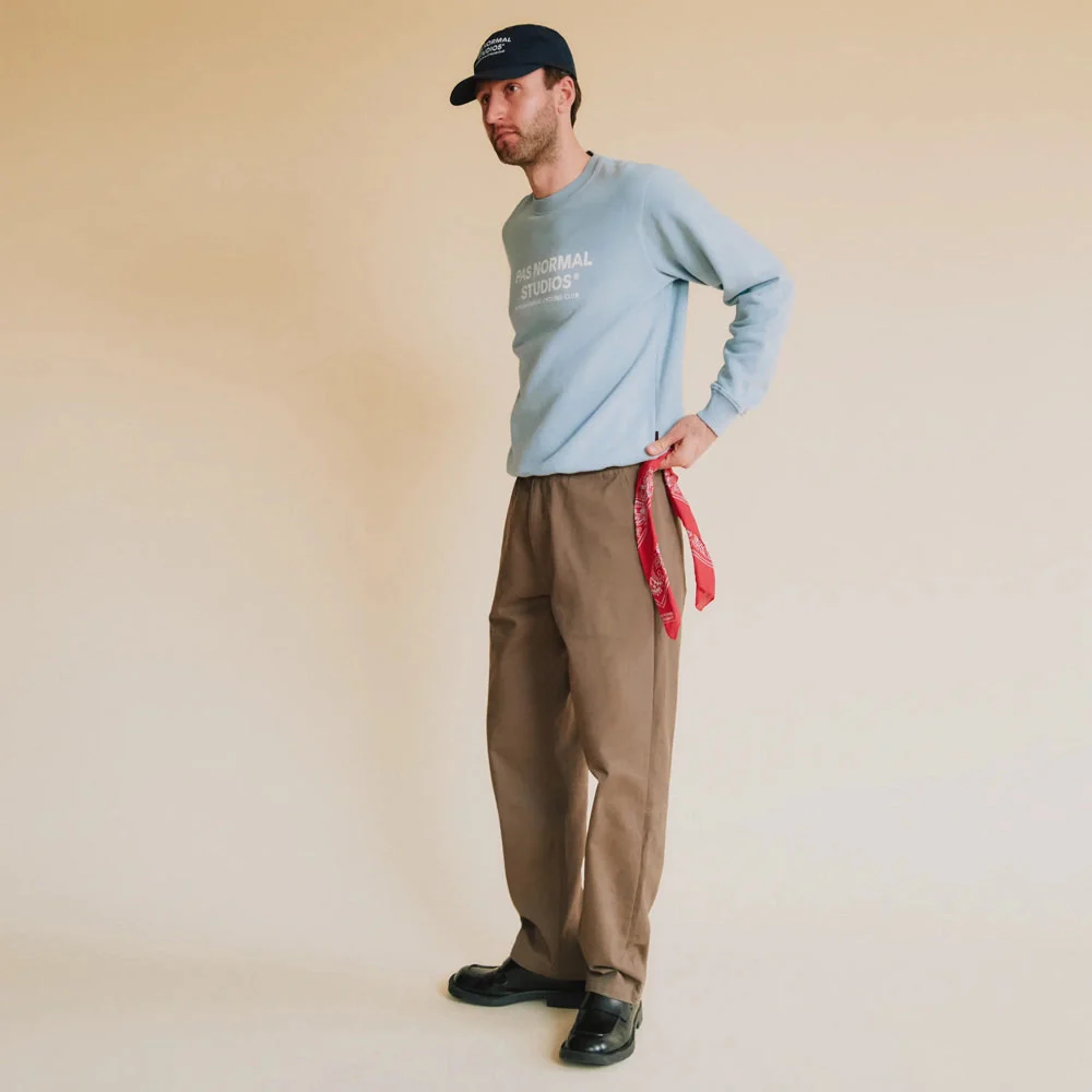 PAS NORMAL STUDIOS Off Race Cotton Twill Pants - Ash Brown - Image 4
