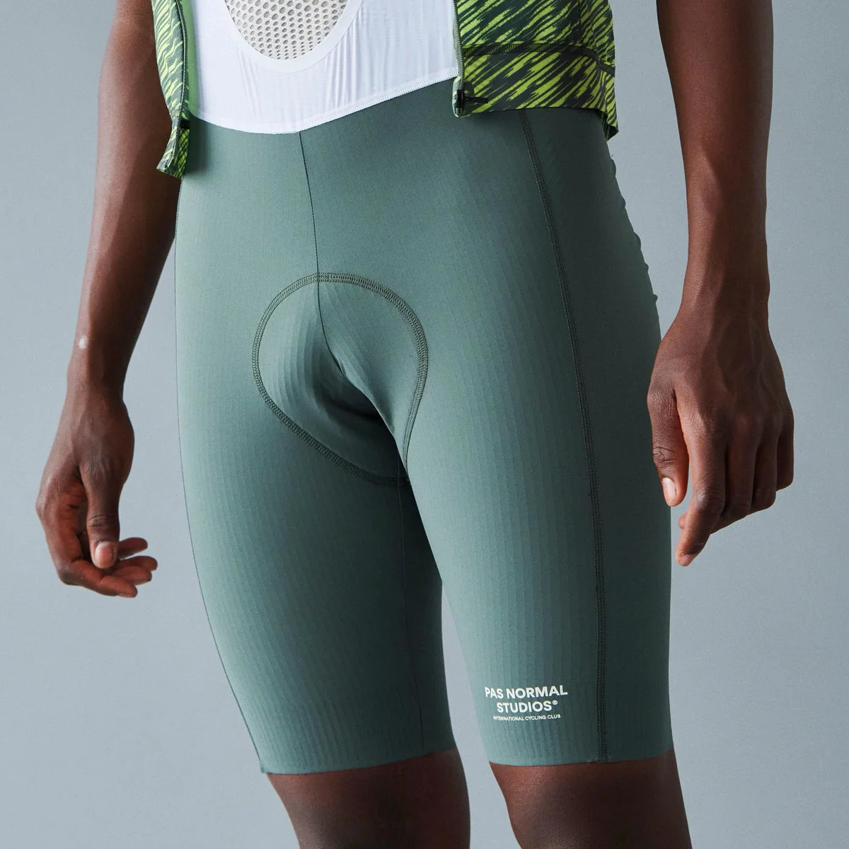 PAS NORMAL STUDIOS Solitude Bib Shorts SS24 - Dark Moss - Image 4