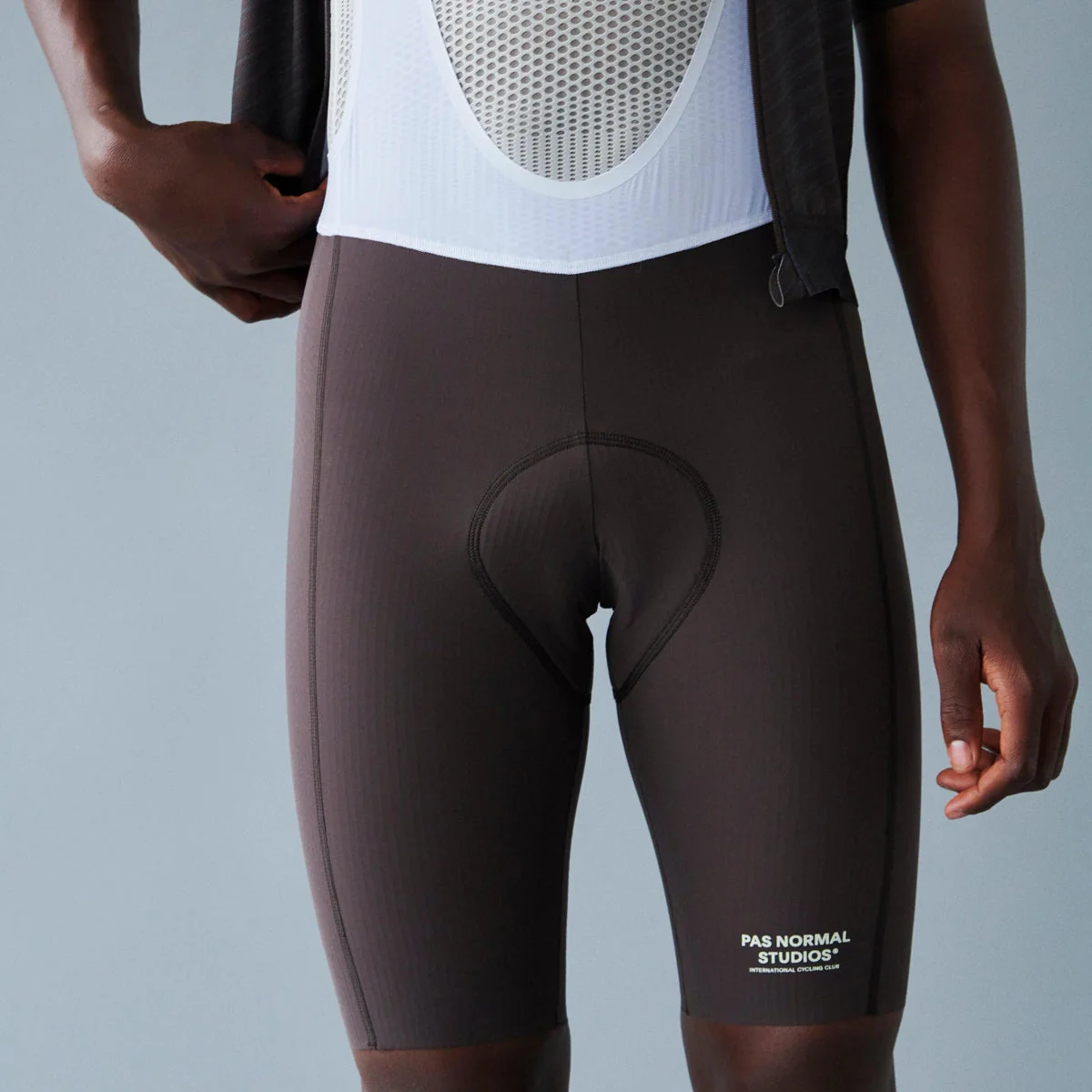 PAS NORMAL STUDIOS Solitude Bib Shorts SS24 - Light Brown - Image 4
