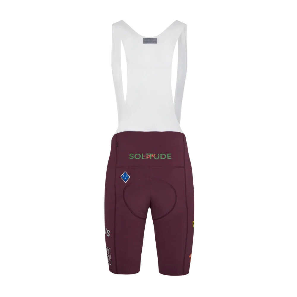 PAS NORMAL STUDIOS Solitude Logo Bib Shorts SS23 - Burgundy - Image 2