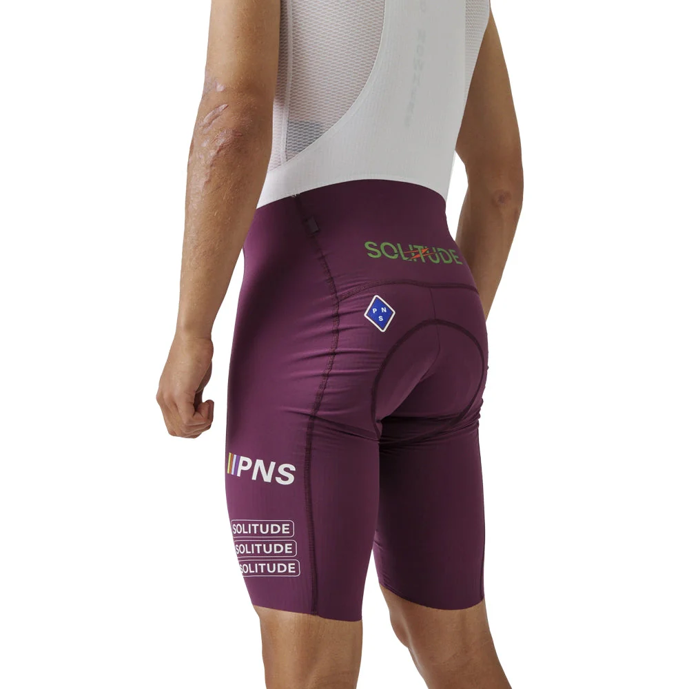 PAS NORMAL STUDIOS Solitude Logo Bib Shorts SS23 - Burgundy - Image 4