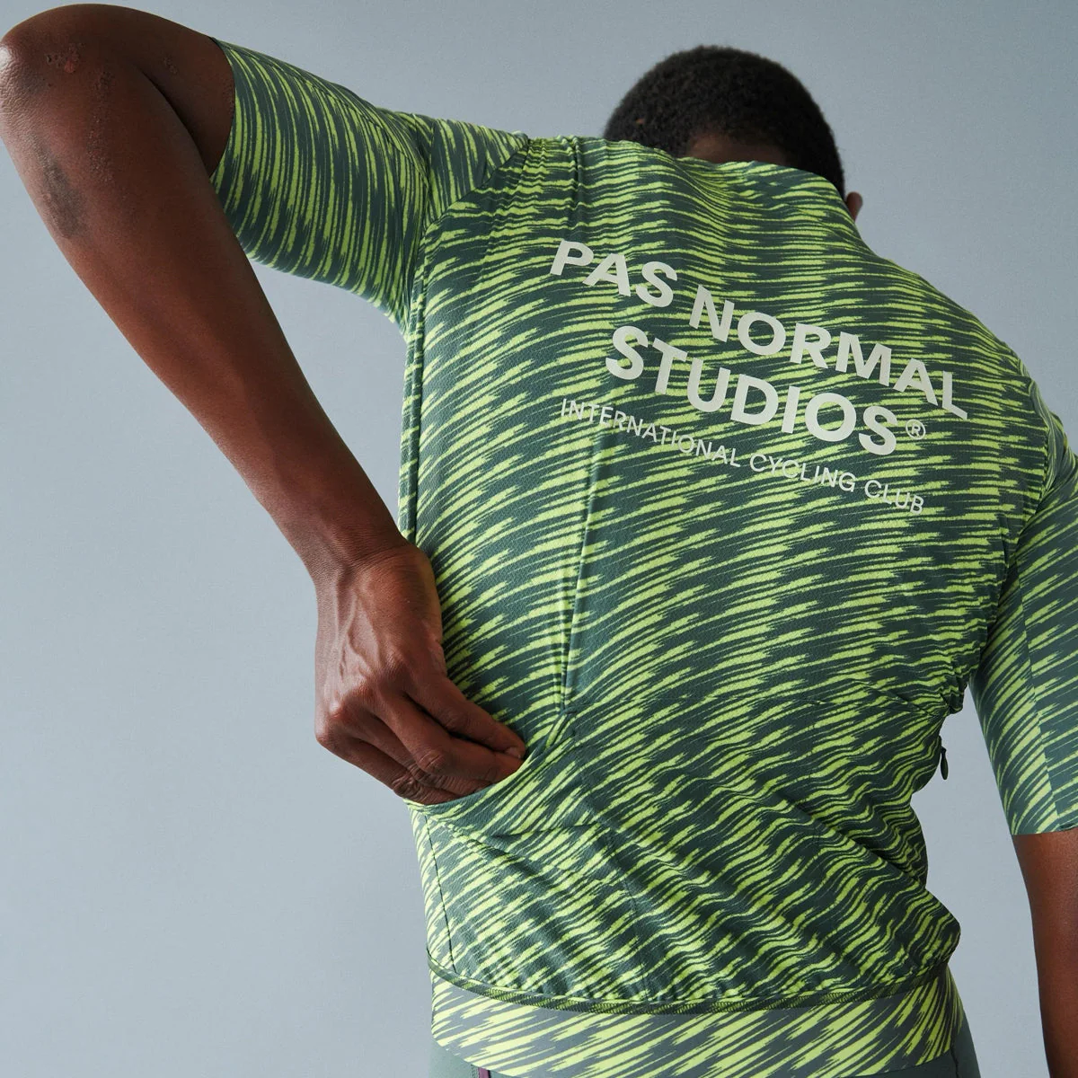 PAS NORMAL STUDIOS Solitude Jersey SS24 - Dark Moss/Lime Green - Image 5