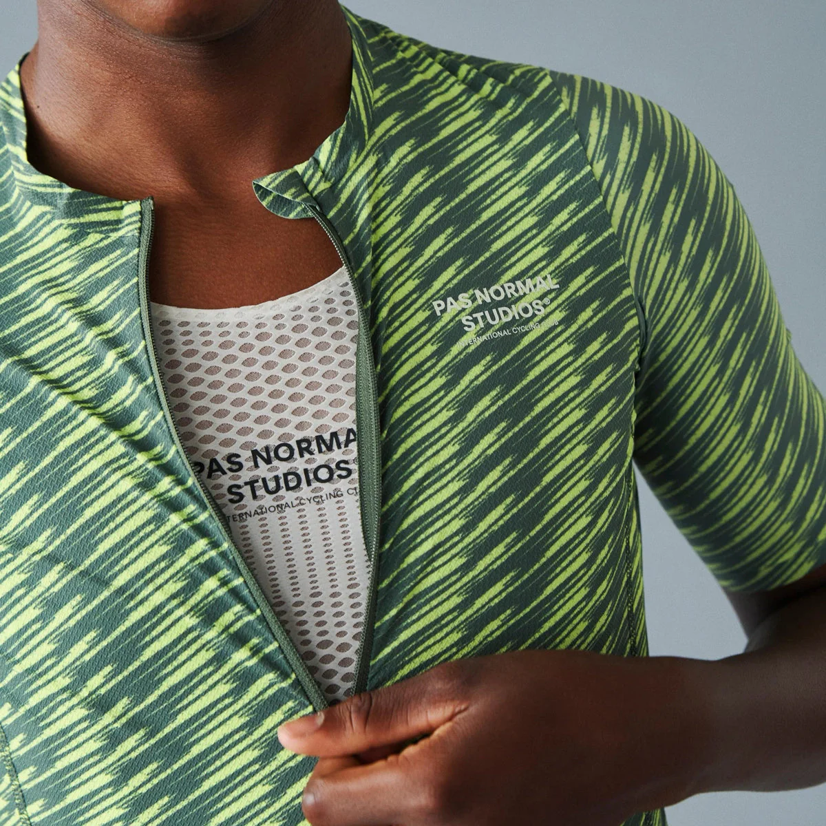 PAS NORMAL STUDIOS Solitude Jersey SS24 - Dark Moss/Lime Green - Image 6