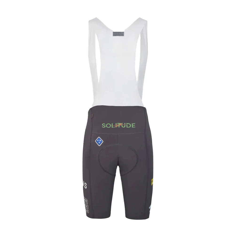 PAS NORMAL STUDIOS Solitude Logo Bib Shorts SS23 - Dark Grey - Image 2