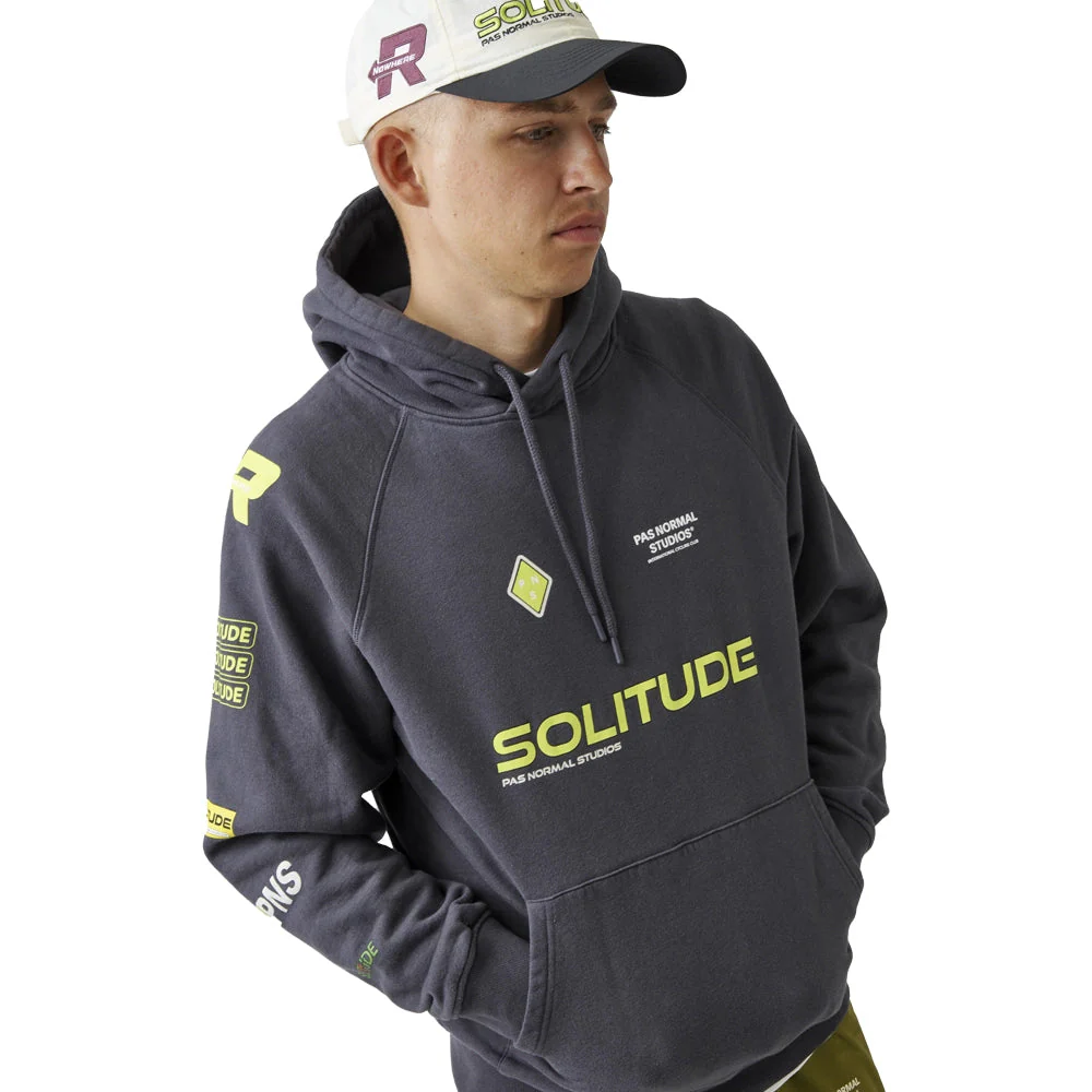 PAS NORMAL STUDIOS SOLITUDE Hoodie SS23 - Deep Grey / Green - Image 4