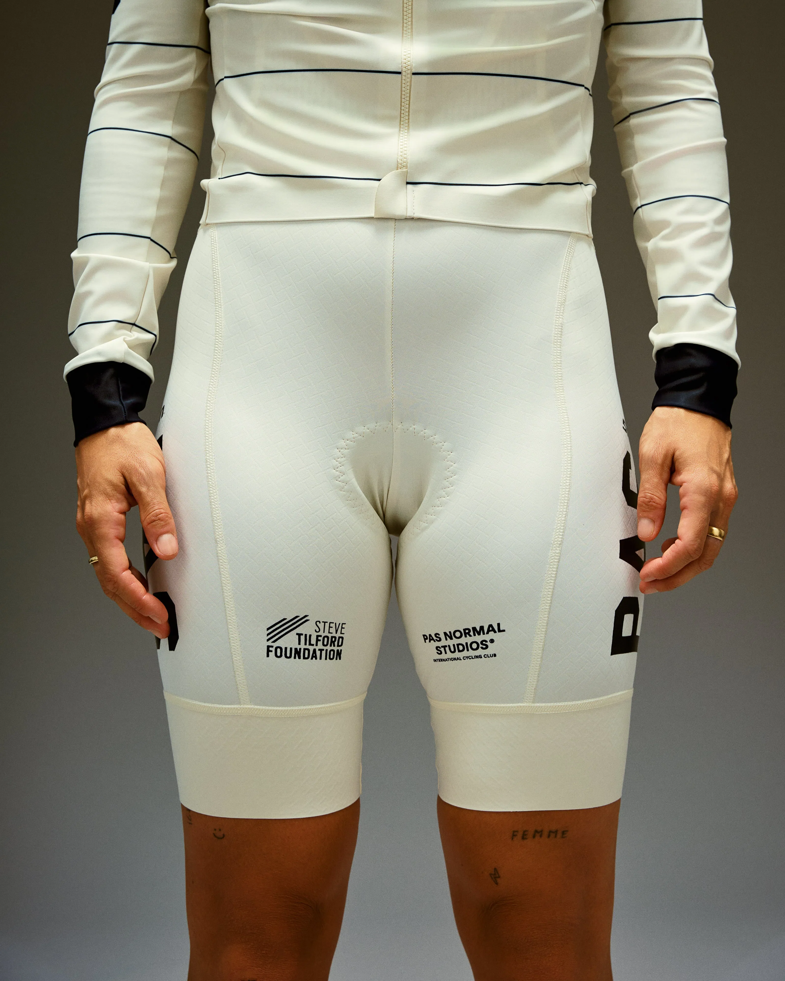 PAS NORMAL STUDIOS STFR Mechanism Women Bib Shorts - Off White - Image 4