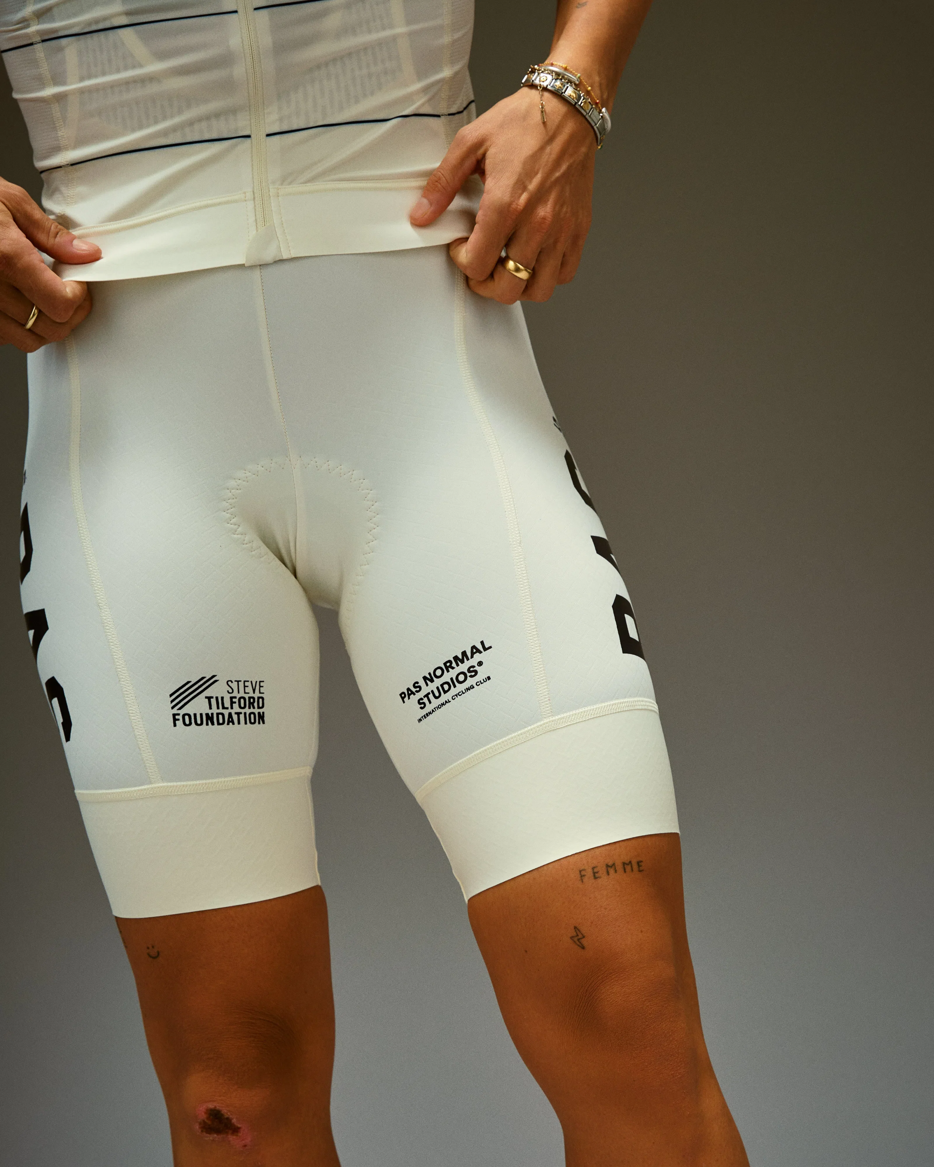 PAS NORMAL STUDIOS STFR Mechanism Women Bib Shorts - Off White - Image 5