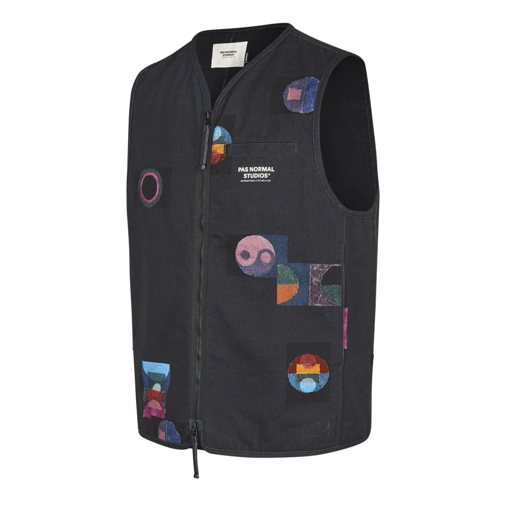 PAS NORMAL STUDIOS TKO Off Race Cotton Twill Vest SS24 - Charcoal - Image 3